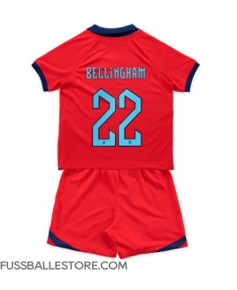Günstige England Jude Bellingham #22 Auswärts Trikotsatzt Kinder WM 2022 Kurzarm (+ Kurze Hosen)